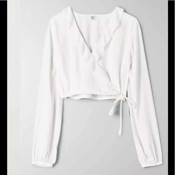 Aritzia Sundays Best Crop top Blouse - Picture 4 of 4